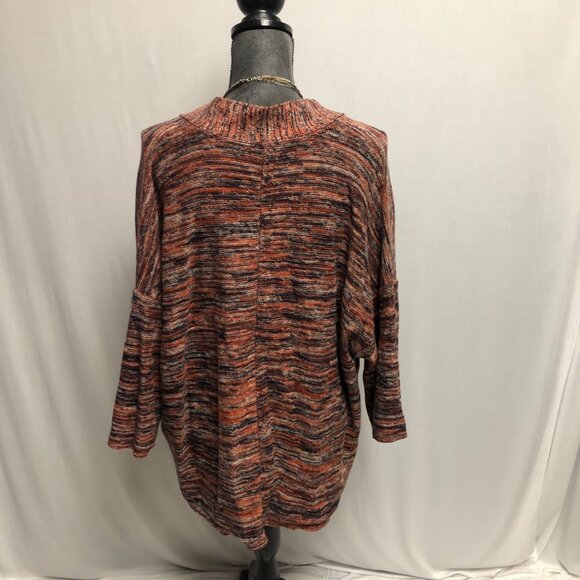 J Jill Sweater Womens Size Large V Neck Wide Sleeve Marled Oversized Casual Top - Picture 5 of 7